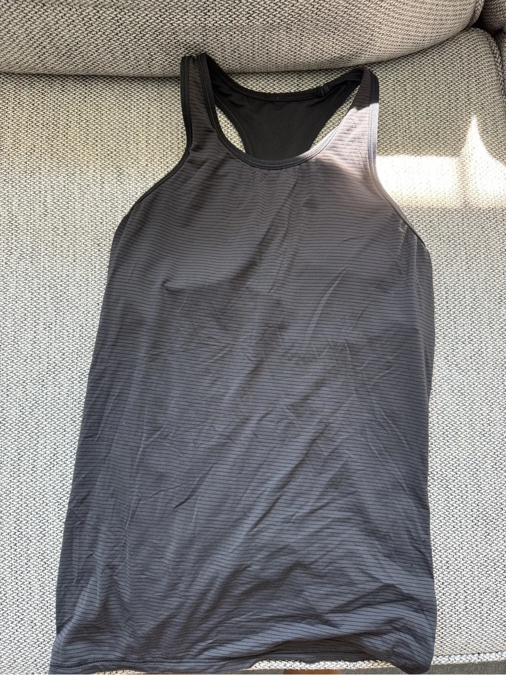 Lululemon built in bra racer tank top size 4 color black